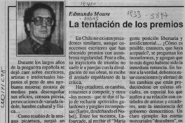 La tentación de los premios  [artículo] Edmundo Moure.