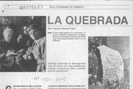 La quebrada  [artículo] Francisco Raynaud López.