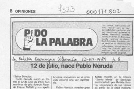 12 de julio, nace Pablo Neruda