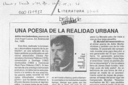 Una poesía de la realidad urbana  [artículo] Diego Muñoz Valenzuela.