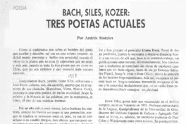 Bach, Siles, Kozer, tres poetas actuales