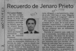 Recuerdo de Jenaro Prieto  [artículo] Lautaro Robles.