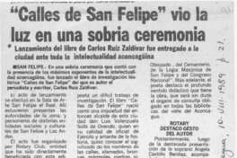 "Calles de San Felipe" vio la luz en una sobria ceremonia  [artículo].