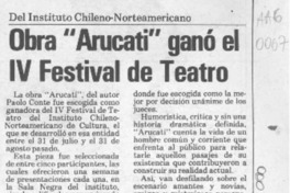 Obra "Arucati" ganó el IV Festival de Teatro  [artículo].