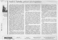 Andrés Sabella, prócer antofagastino  [artículo] Fernando de la Lastra Bernales.