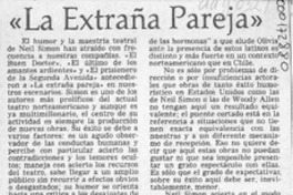 "La extraña pareja"  [artículo] Agustín Letelier.