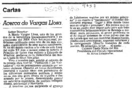 Acerca de Vargas Llosa  [artículo] Carmen Gaete Nieto del Río.