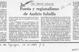 Poesía y regionalismo de Andrés Sabella