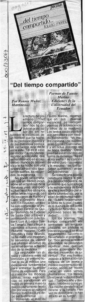 "Del tiempo compartido"  [artículo] Ronnie Muñoz Martineaux.