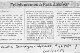 Felicitaciones a Ruiz Zaldívar  [artículo] Sergio Ricardo Herrera E.