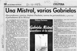Una Mistral, varias Gabrielas  [artículo] Rodolfo Gambetti.