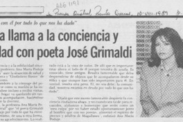 Profesora llama a la conciencia y solidaridad con poeta José Grimaldi
