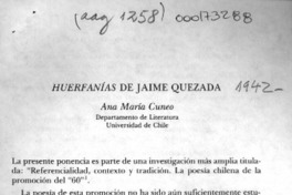 "Huerfanías" de Jaime Quezada