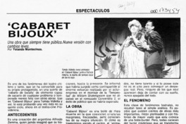 'Cabaret Bijoux'  [artículo] Yolanda Montecinos.