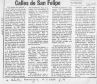 Calles de San Felipe  [artículo] Pablo Cassi.