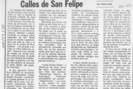 Calles de San Felipe  [artículo] Pablo Cassi.