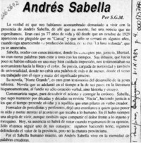 Andrés Sabella  [artículo] S. G. M.