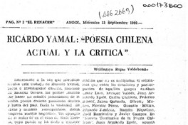 Ricardo Yamal, "Poesía chilena actual y la crítica"