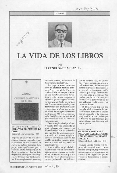 La vida de los libros  [artículo] Eugenio García-Díaz.
