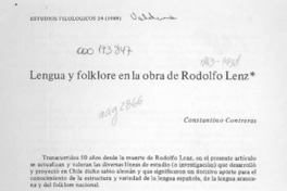 Lengua y folklore en la obra de Rodolfo Lenz  [artículo] Constantino Contreras.