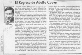El regreso de Adolfo Couve  [artículo] Antonio Rojas Gómez.