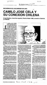 Camilo José Cela y su conexión chilena  [artículo] J. M. V.