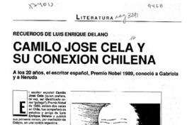 Camilo José Cela y su conexión chilena  [artículo] J. M. V.