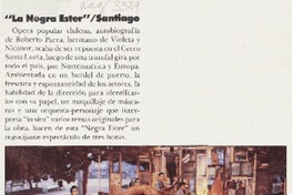 "La Negra Ester" Santiago  [artículo].