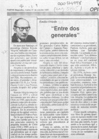 "Entre dos generales"  [artículo] Emilio Oviedo.