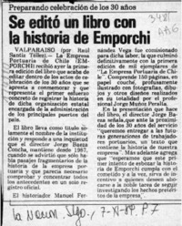 Se editó un libro con la historia de Emporchi  [artículo] Raúl Santiz Téllez.