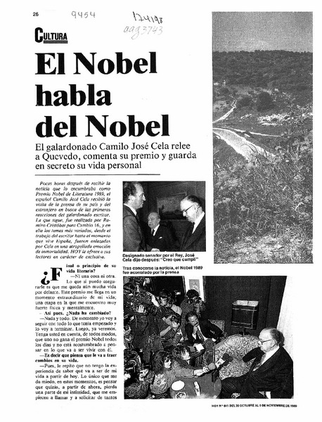 El Nobel habla del Nobel  [artículo] Ramiro Cristóbal.
