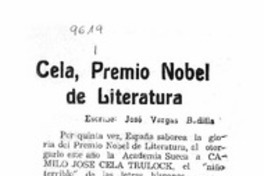 Cela, Premio Nobel de Literatura  [artículo] José Vargas Badilla.