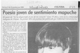 Poesía joven de sentimiento mapuche  [artículo] Angélica Rivera.