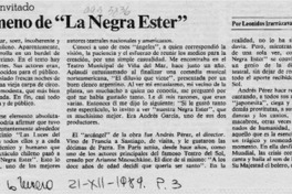 El fenómeno de "La negra Ester"  [artículo] Leonidas Irarrázaval Barros.