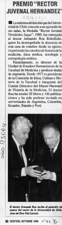 Premio "Rector Juvenal Hernández"  [artículo].