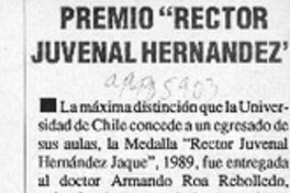Premio "Rector Juvenal Hernández"  [artículo].