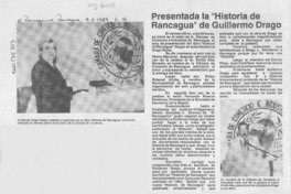 Presentada la "Historia de Rancagua" de Guillermo Drago  [artículo].