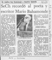 SECH recordó al poeta y escritor Mario Bahamonde  [artículo].