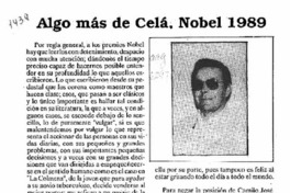 Algo más de Cela, Nobel 1989  [artículo] Enrique Iglesias Pereira.