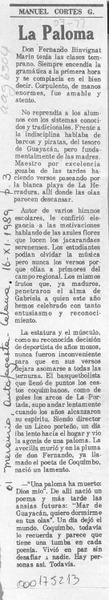 La paloma  [artículo] Manuel Cortés G.