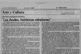 "Los Andes, históricas relaciones"  [artículo] Magdiel Gutiérrez Pérez.