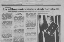 La última entrevista a Andrés Sabella  [artículo].