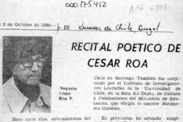 Recital poético de César Roa  [artículo].