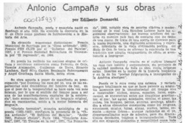 Antonio Campaña y sus obras  [artículo] Edilberto Domarchi.