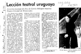 Lección teatral uruguaya  [artículo] Carmen Mera O.