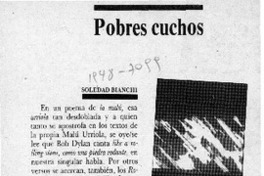 Pobres cuchos  [artículo] Soledad Bianchi.