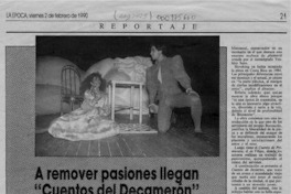 A remover pasiones llegan "Cuentos del Decamerón"  [artículo] Adolfo Yáñez.