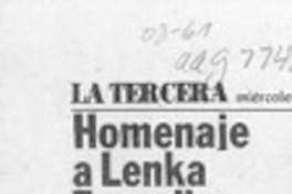 Homenaje a Lenka Franulic  [artículo] María Eugenia Vargas.