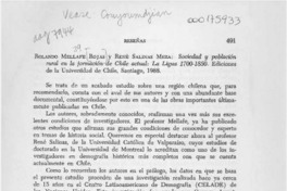 "Sociedad y población rural en la formación de Chile actual, La Ligua 1700-1850"  [artículo] Armando de Ramón.