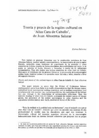 Teoría y praxis de la región cultural en "Alias Cara de Caballo" de Juan Ahuerma Salazar  [artículo] Zulma Palermo.